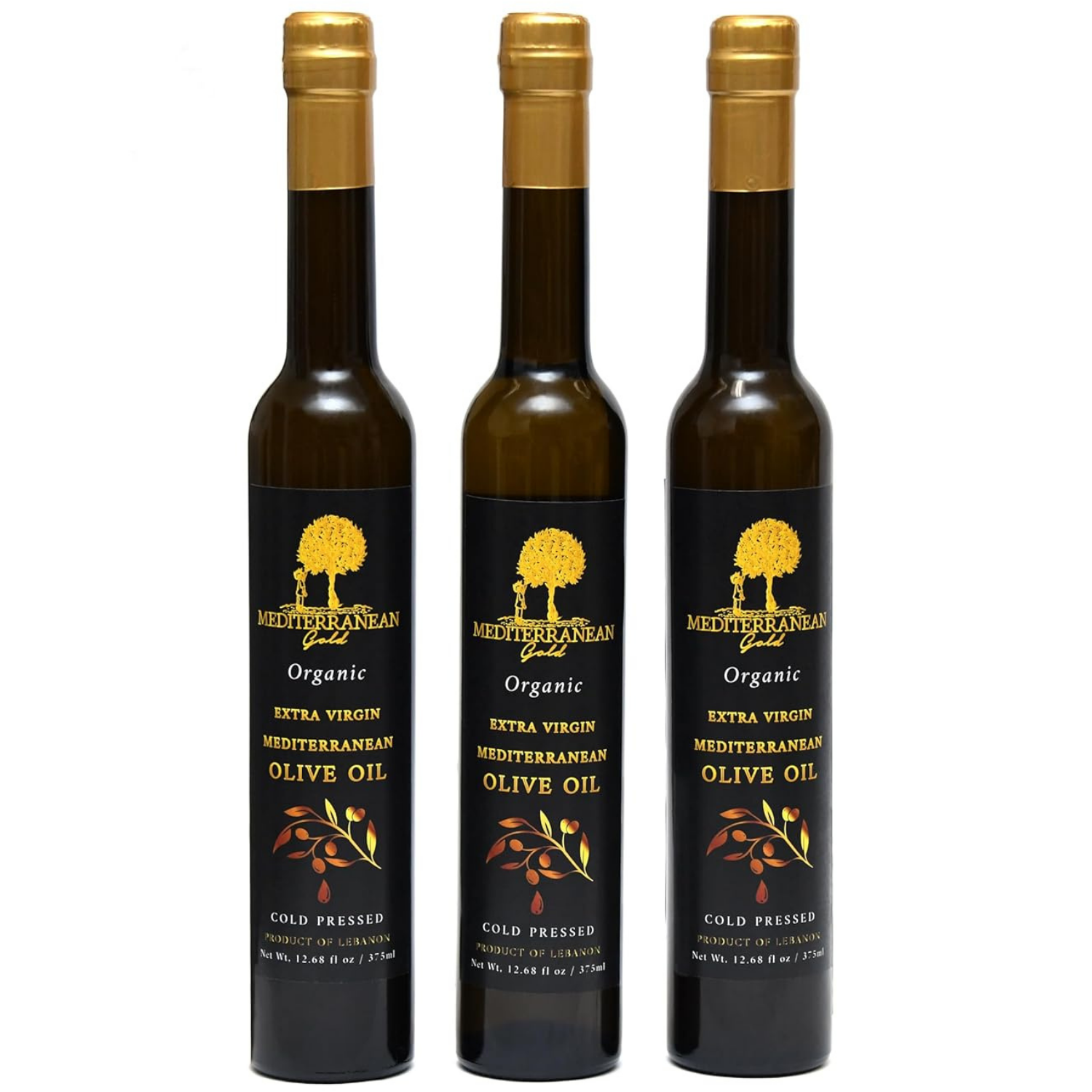 Organic Extra Virgin Olive Oil Cold Pressed 12.68 FL - Mediterranean Gold