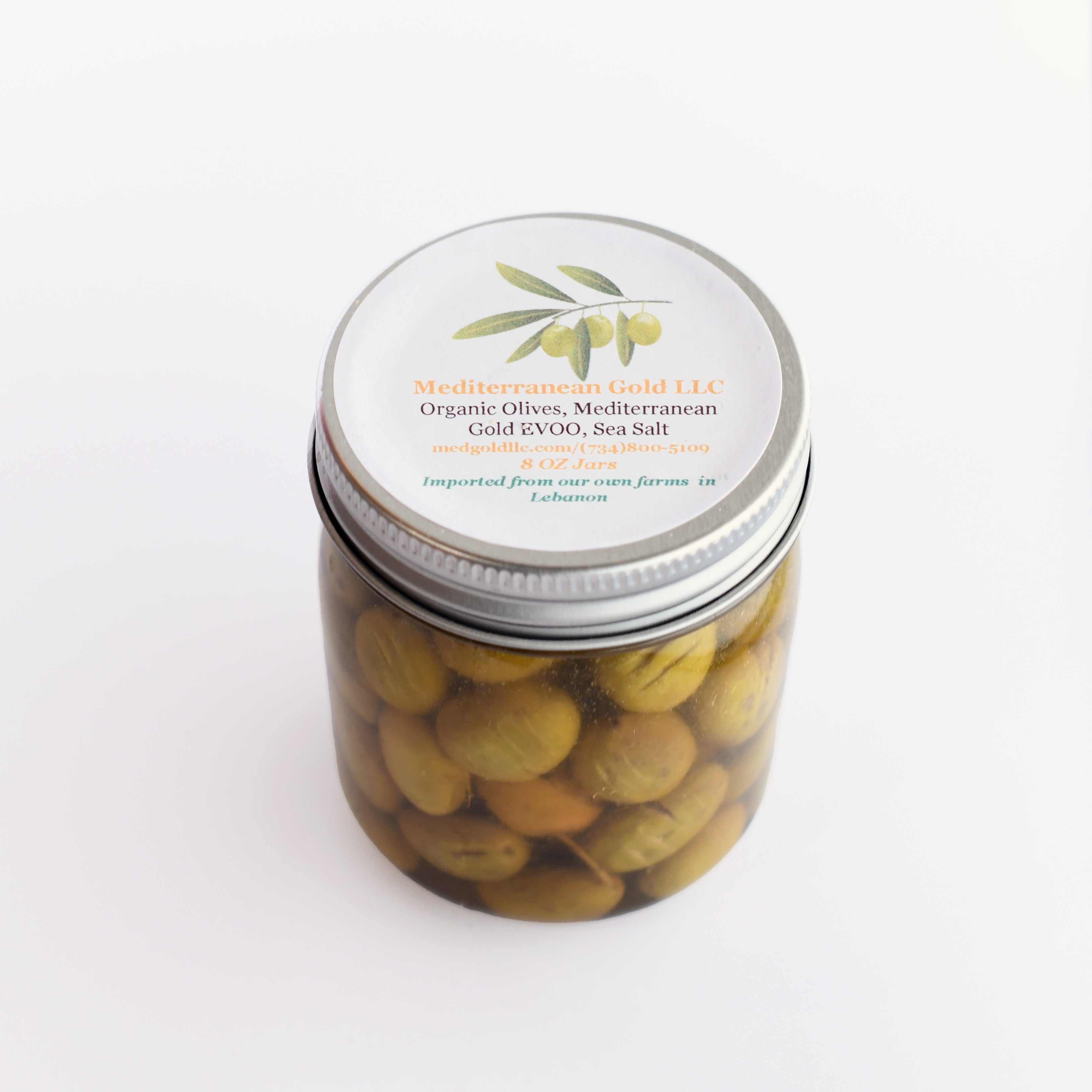 Premium Organic Green Olives in Brine by Mediterranean Gold