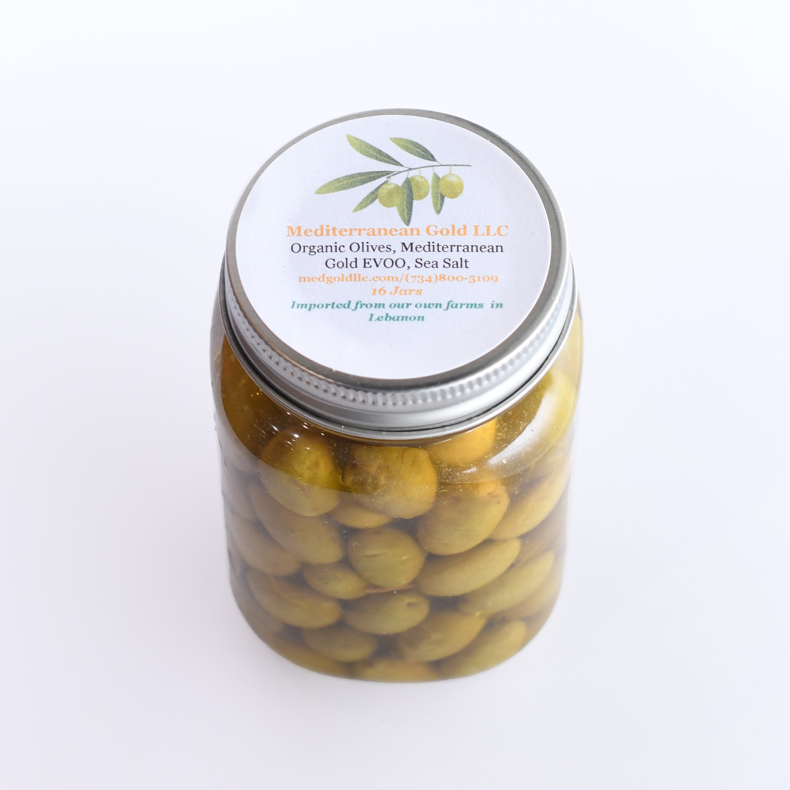 Premium Organic Green Olives in Brine by Mediterranean Gold