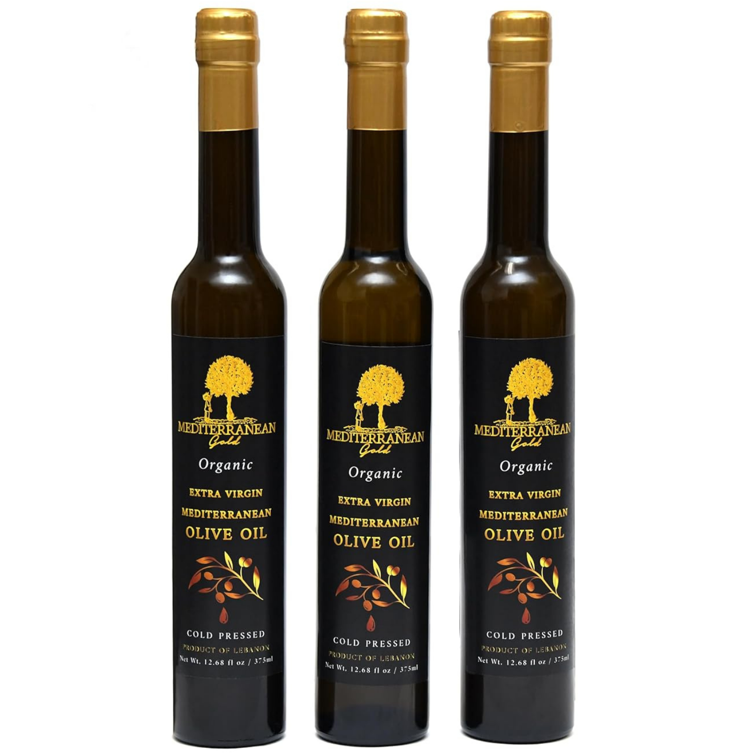 Organic Extra Virgin Olive Oil Cold Pressed 12.68 FL -  Mediterranean Gold