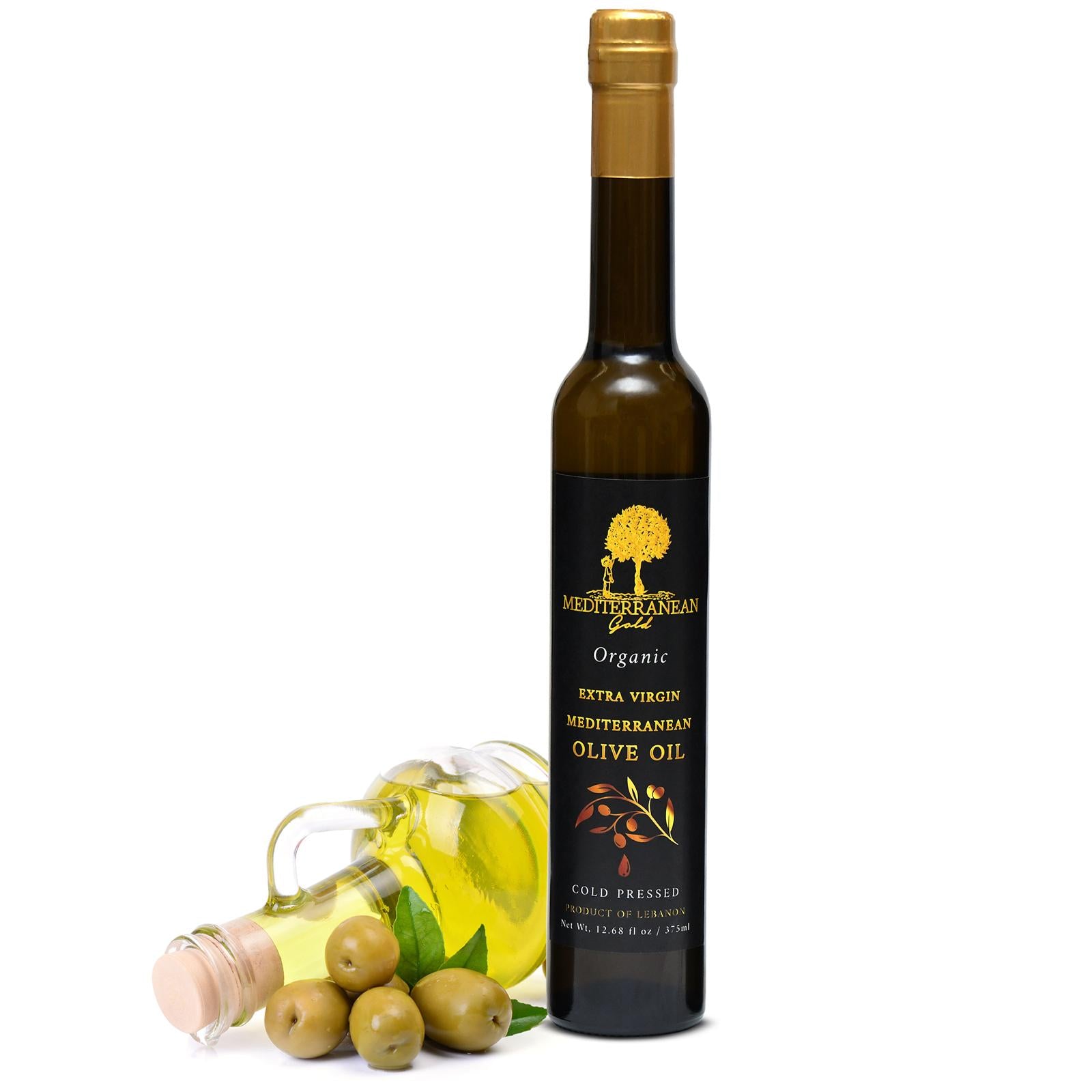 Organic Extra Virgin Olive Oil Cold Pressed 12.68 FL -  Mediterranean Gold