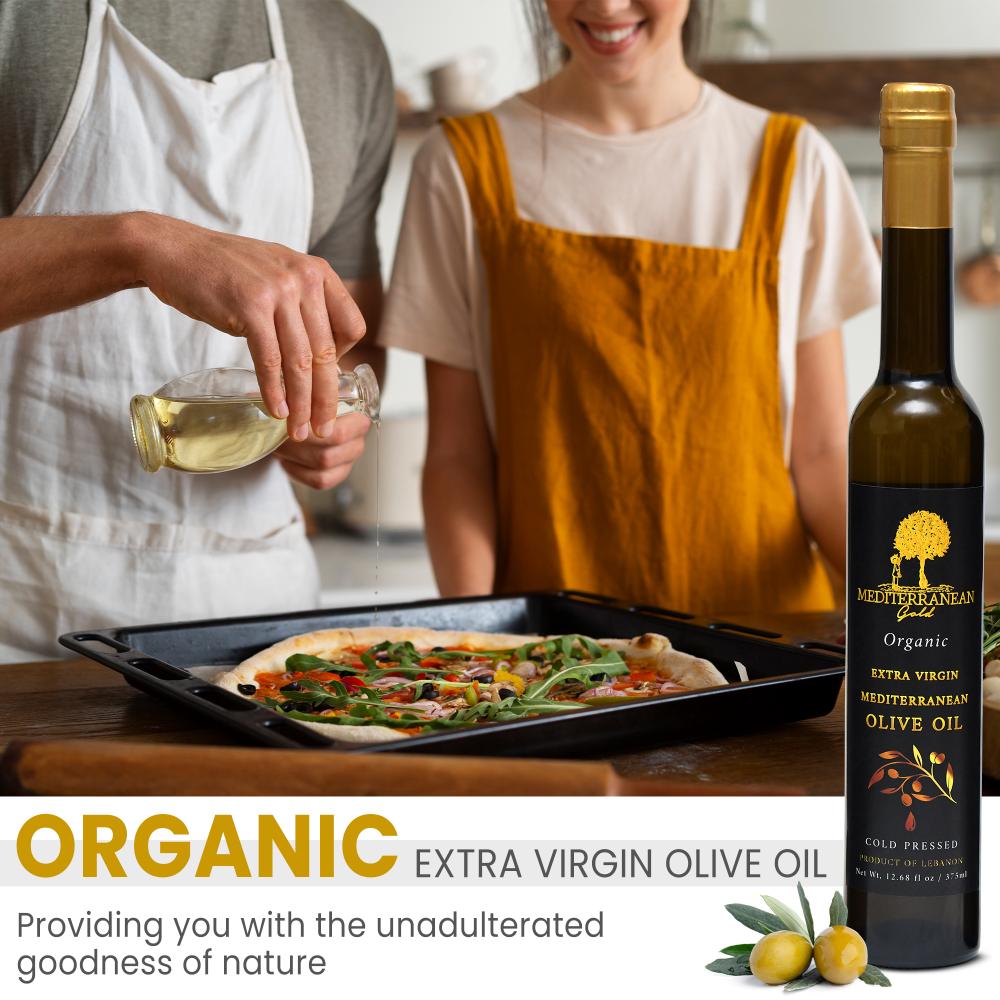 Organic Extra Virgin Olive Oil Cold Pressed 12.68 FL -  Mediterranean Gold